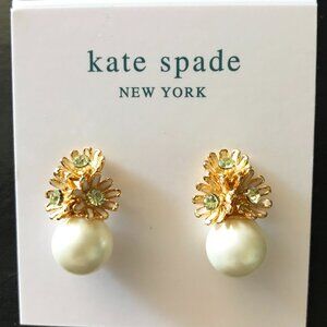 Kate Spade Daisy Rhinestones Pearl Stud Earrings